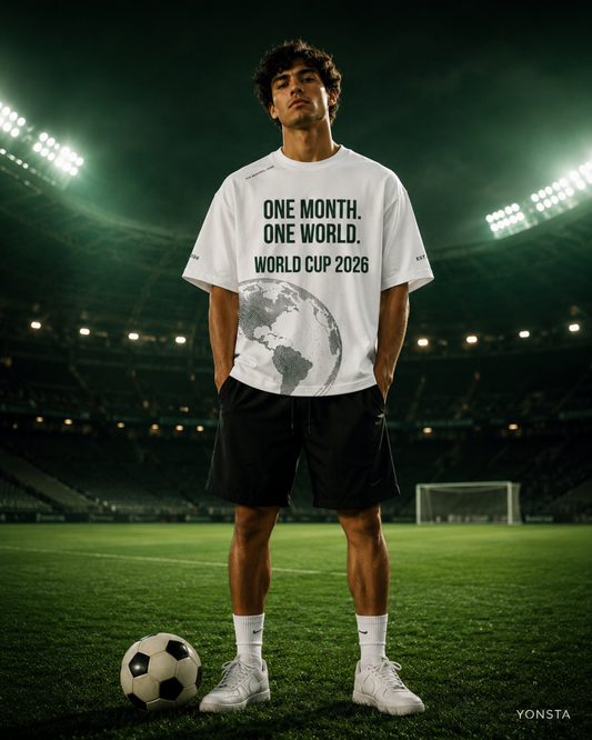 One Month. One World. World Cup 2026 Oversized T-Shirt | Premium Football Fan Tee