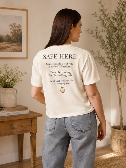 Safe Here T-Shirt | Comfort & Healing Graphic Tee