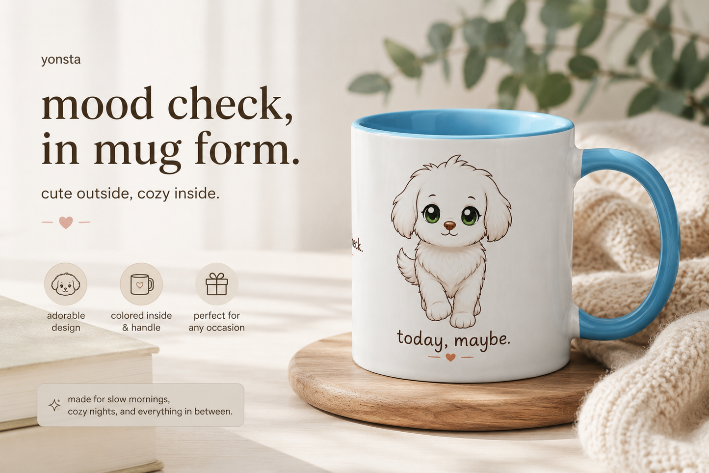 Kono Mood Check Mug – Today, Maybe. / Not Today.