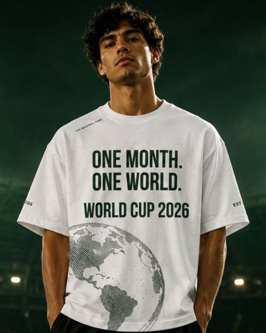 One Month. One World. World Cup 2026 Oversized T-Shirt | Premium Football Fan Tee