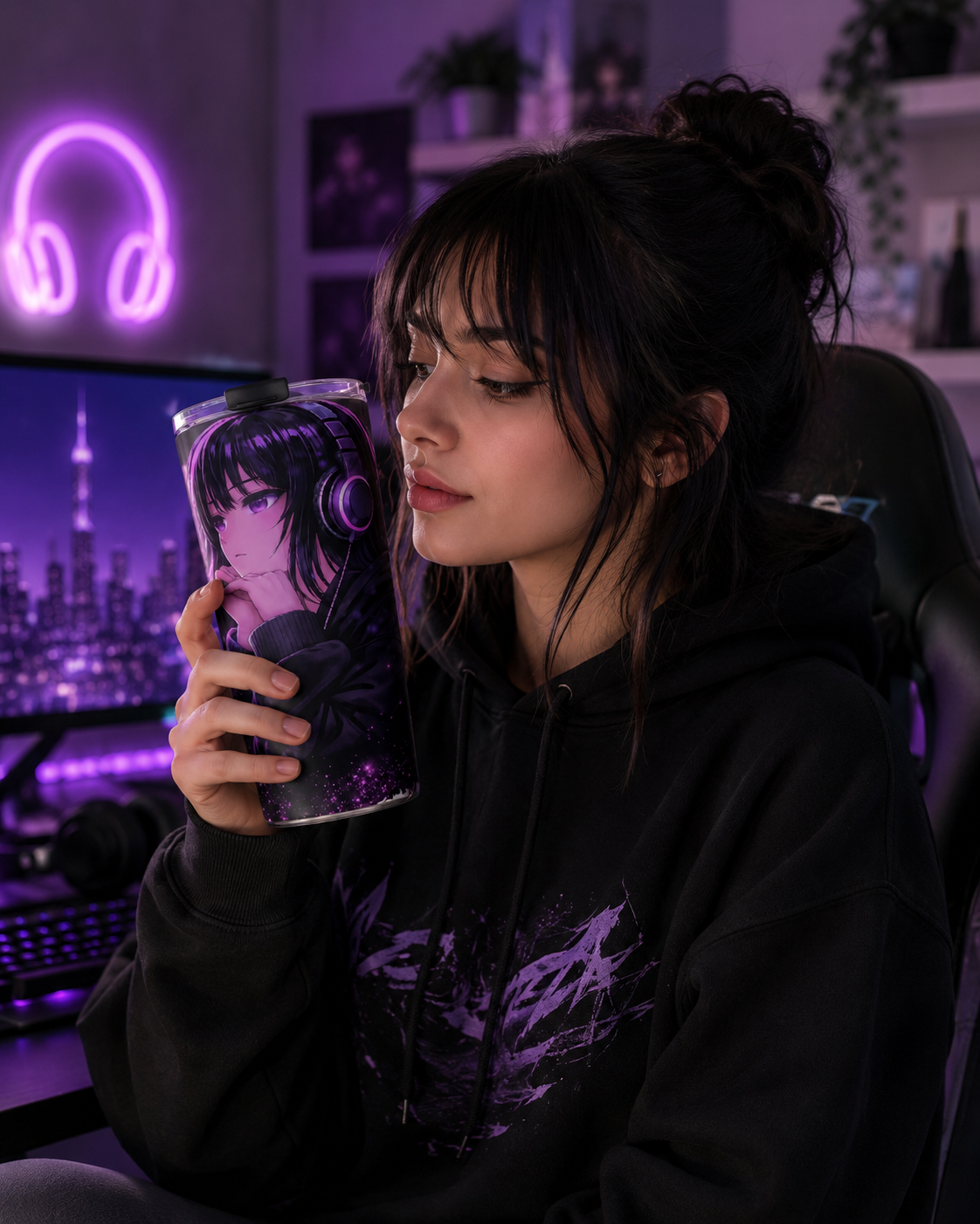 Midnight Mind Tumbler – 20oz Anime Aesthetic Travel Cup